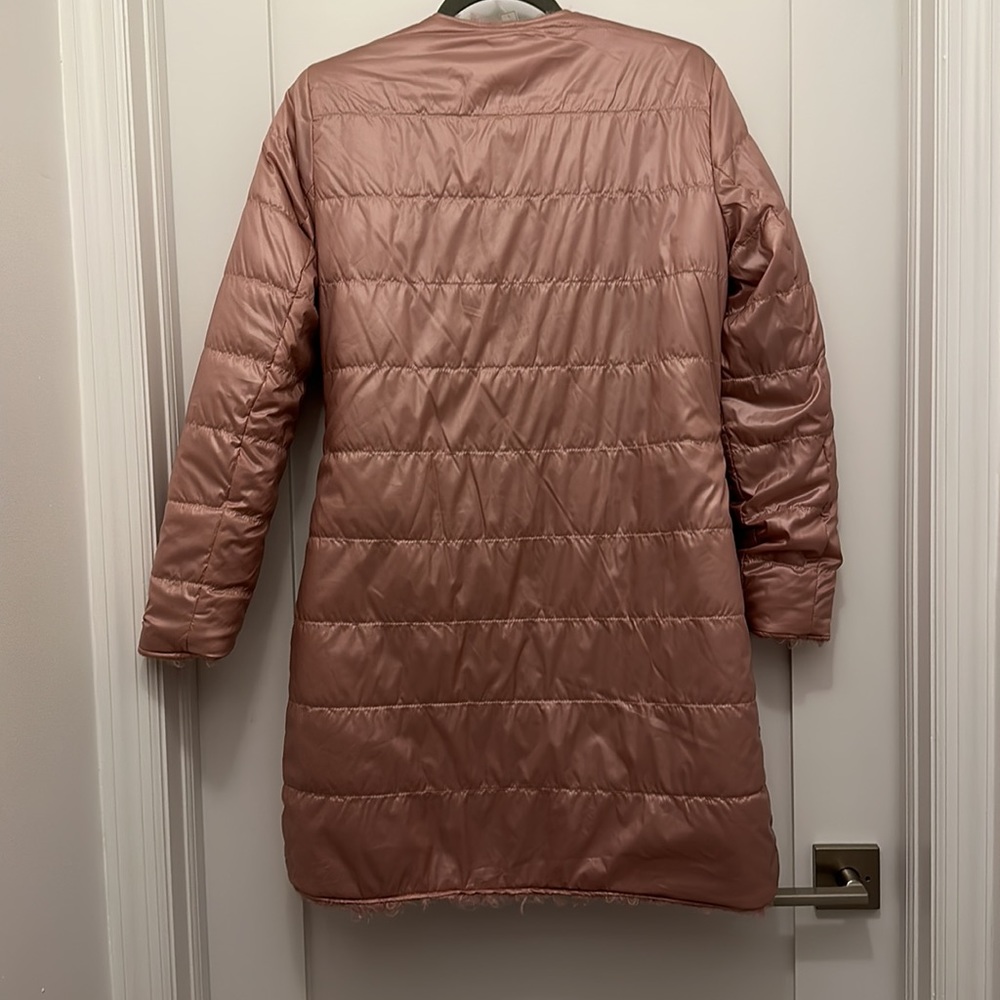 Dusty Pink Faux Fur Jacket - Picture 7 of 8